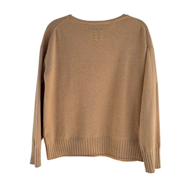 Nili Lotan Cashmere Boyfriend Sweater Size XS in Camel Boxy Fit - Picture 2 of 7